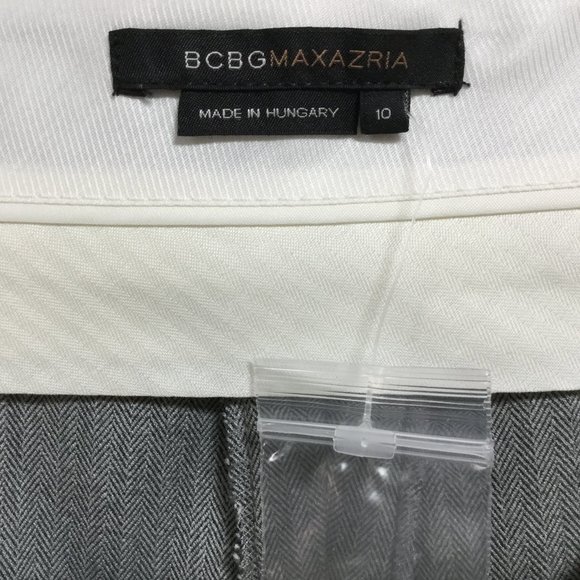 BCBGMaxAzria Womens Size 10 Gray Herringbone Stripe Pants Trousers Wide Leg NWOT - Picture 11 of 12